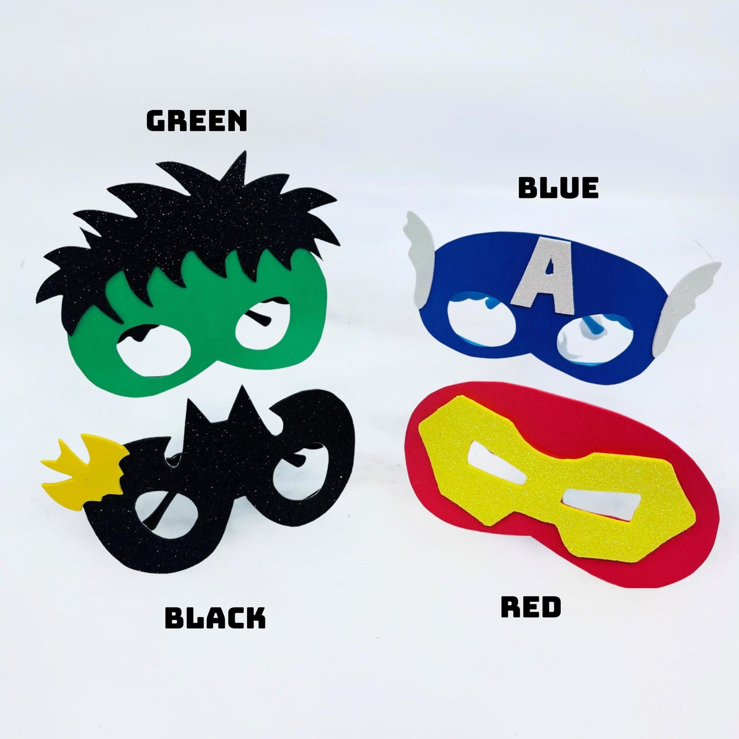 Super Hero Glasses Face Mask (4 masks)