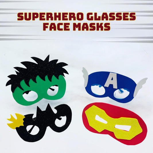 Super Hero Glasses Face Mask (4 masks)