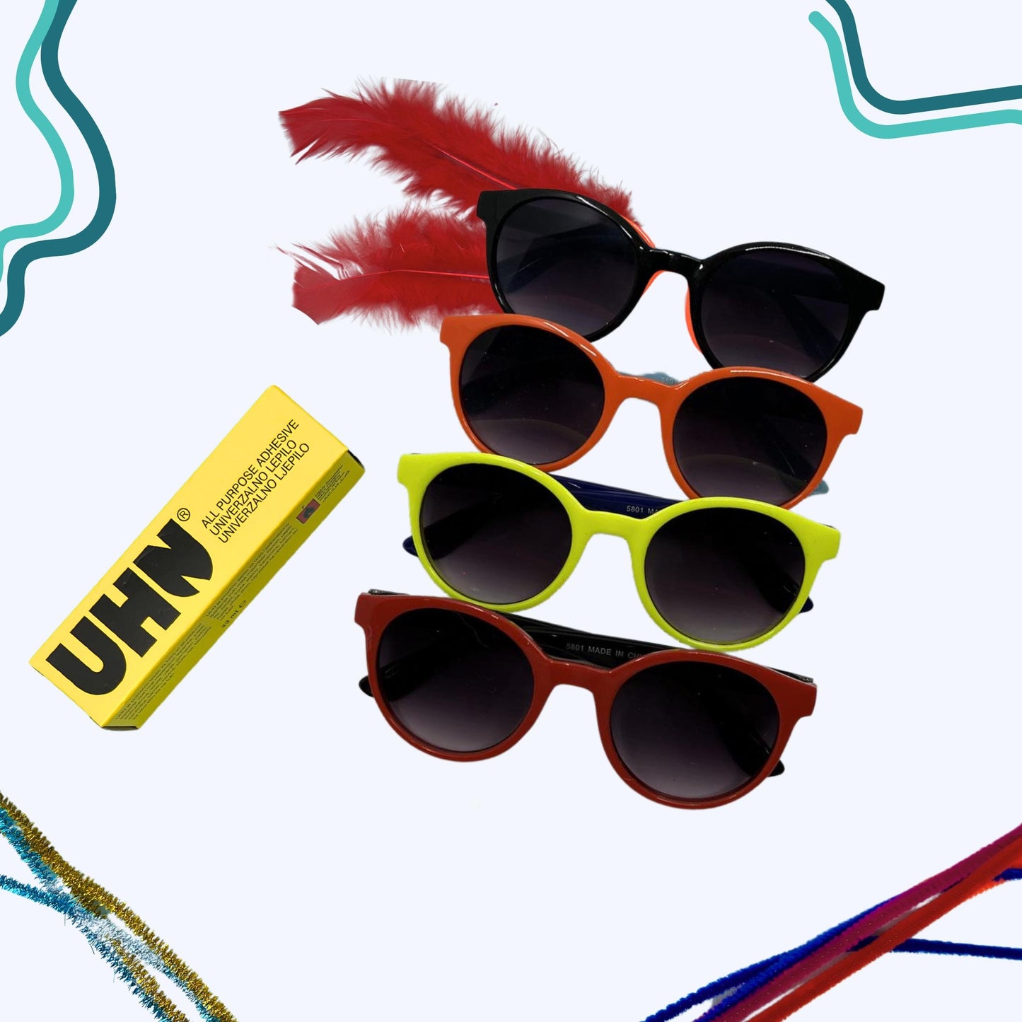 Fuzzy Wire Sunglasses (4 Sunglasses)